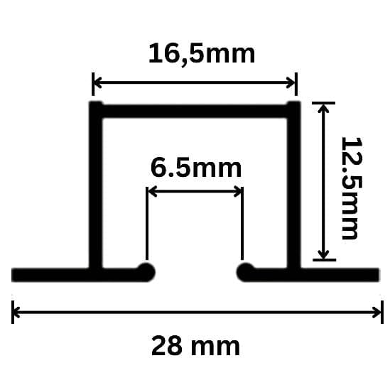 Wymiary karnisza podtynkowego Wymiary karnisza podtynkowego
