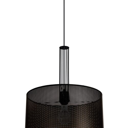 Lampa sufitowa ELIS 40 czarno-złota z perforowanym abażurem Nowoczesna czarno-złota lampa sufitowa ELIS 40 z perforowanym abażurem i nowoczesnym designem