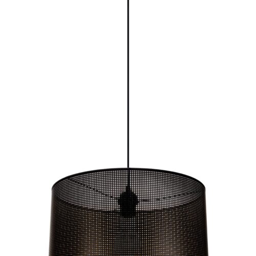 Lampa sufitowa ALDO 40 pojedyncza czarna z perforowanym abażurem w kolorze czarno-złotym Lampa sufitowa ALDO 40 pojedyncza czarna z perforowanym abażurem w kolorze czarno-złotym