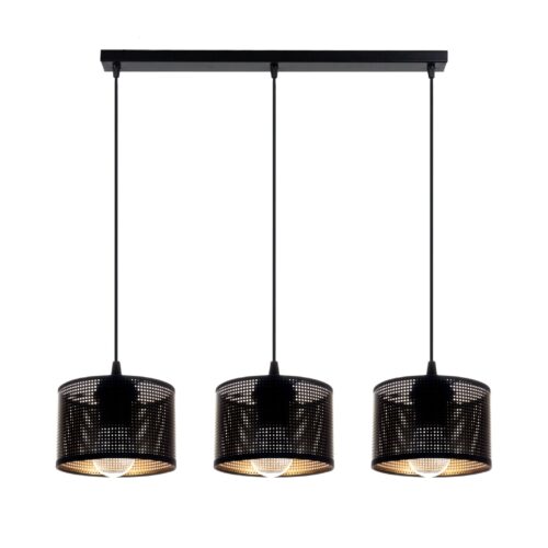 Lampa sufitowa ALDO 15 potrójna 70 czarno-złota Lampa sufitowa ALDO 15 potrójna 70 czarno-złota